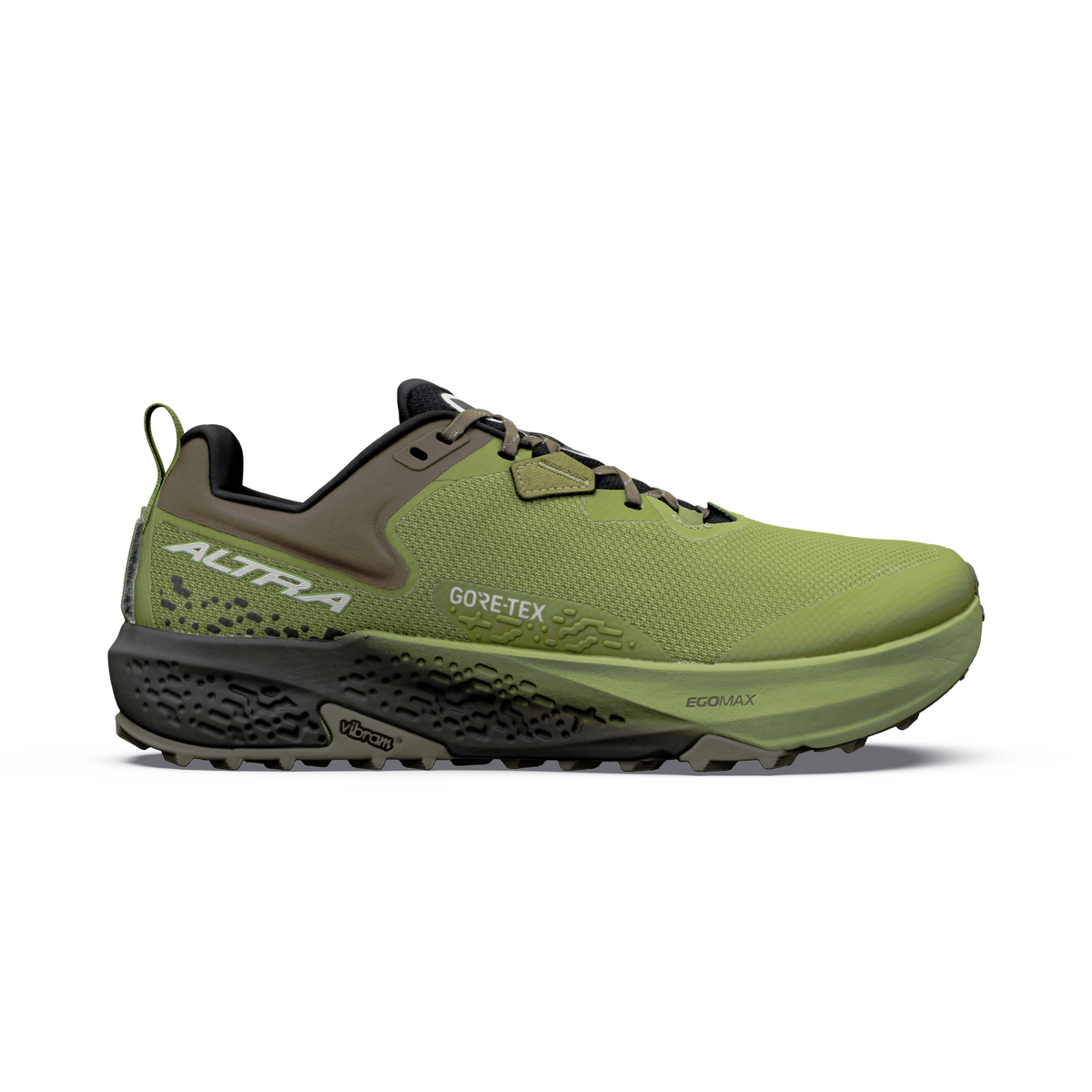 Altra Timp 6 GTX men's waterproof trail running shoe in Iguana/Silver, side view