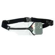 Original Running Belt by SPIbelt in white and black, expandable fitness belt for large smartphones, ideal for marathon runners and running use