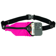 Original Running Belt by SPIbelt in bright pink with expandable pocket for smartphones and essentials, designed for running and marathons