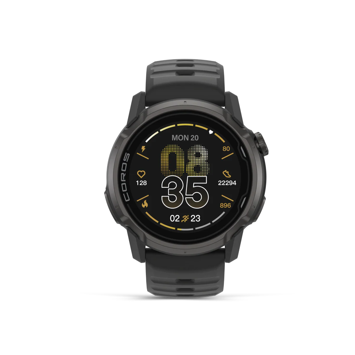 Coros Apex 4 GPS Watch 42mm in black with 41hr GPS battery, designed for mountain sports, training, and racing performance tracking