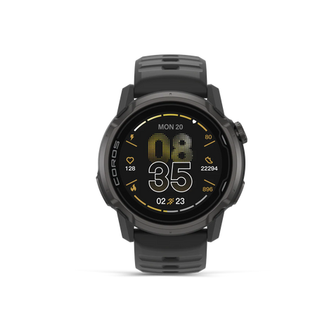 Coros Apex 4 GPS Watch 42mm in black with 41hr GPS battery, designed for mountain sports, training, and racing performance tracking