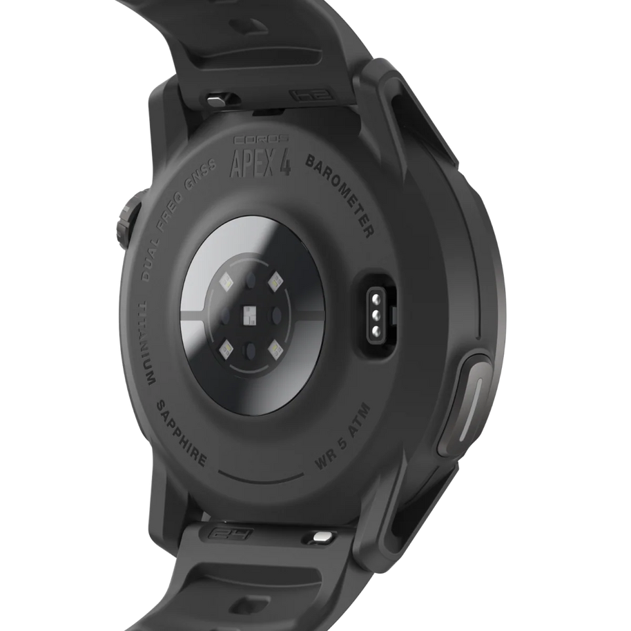 Coros Apex 4 GPS Watch 42mm in black with barometer, sapphire glass, waterproof design for mountain training and racing enthusiasts
