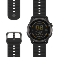 Coros Apex 4 GPS Watch 42mm in black with durable silicone strap, 41hrs GPS battery, designed for mountain sports and training