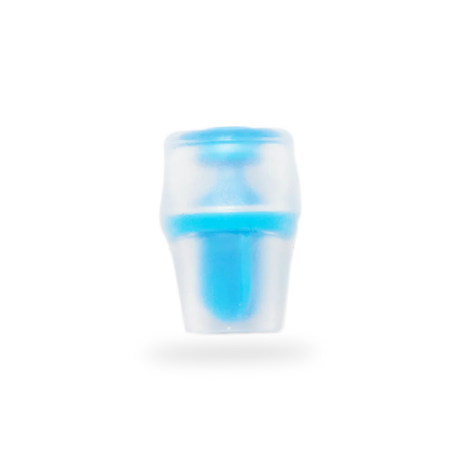 Blaster Bite Valve Sheath 2-Pack by Hydrapak in translucent blue and white, durable silicone bite valve sheath for hydration systems and chewers
