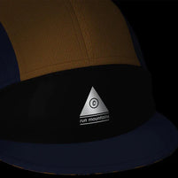 FSTCap 2 - Run Mountains SM by Ciele in blue and ochre with low profile cycling brim designed for running outdoors