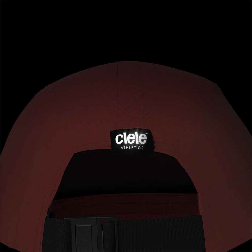 ALZCap - Athletics Small by Ciele in dark red with COOLmatic mesh for breathability and low-profile fit, ideal for running in Canada