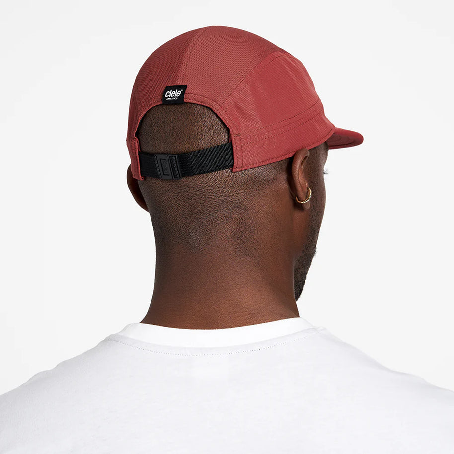 ALZCap - Athletics Small by Ciele in rust red with COOLmatic mesh for breathability, low profile fit, ideal for running and outdoor use