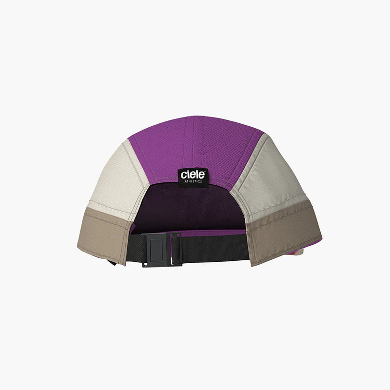 ALZCap - Athletics Small by Ciele in purple, beige, and taupe with COOLmatic mesh, low profile fitted running cap ideal for Canada runners