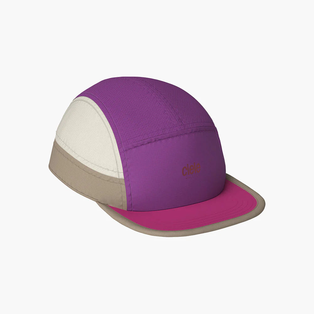 ALZCap - Athletics Small by Ciele in purple, beige, and pink with COOLmatic mesh for breathability, lightweight running headwear from Canada