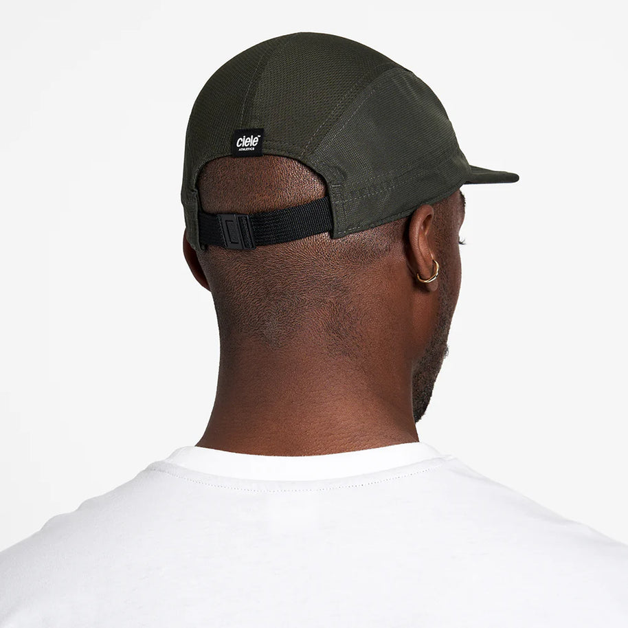 ALZCap - Athletics Small by Ciele in dark olive with COOLmatic mesh, low profile fitted running cap designed for breathability and outdoor use