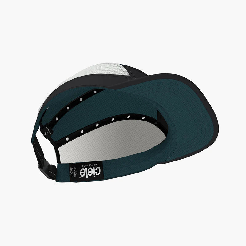 ALZCap - Horizon by Ciele in dark teal and white, breathable lightweight mesh cap with COOLmatic PLUS for running and outdoor use in Canada