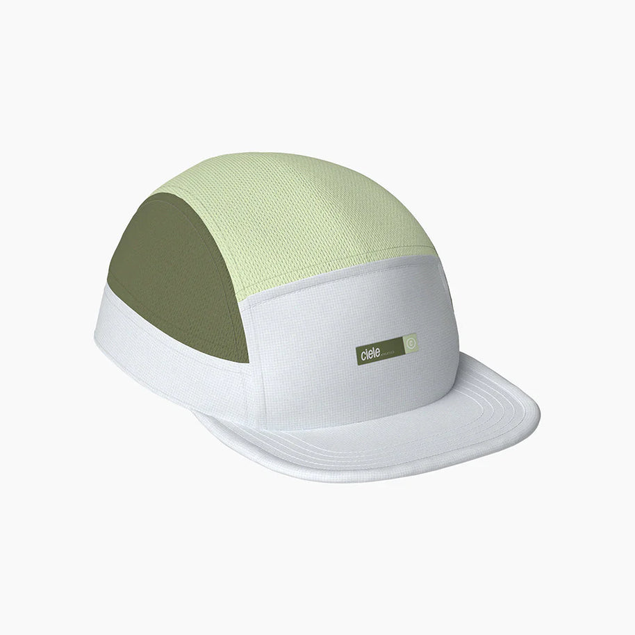 ALZCap - Horizon by Ciele in white, light green and olive with COOLmatic PLUS mesh for breathability and odor protection, lightweight running cap