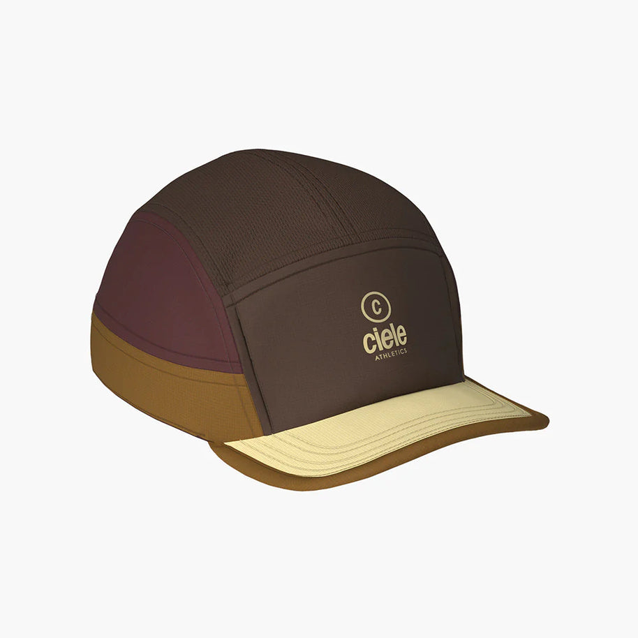 ALZCap SC - C Plus by Ciele in brown, maroon, and beige with COOLmatic mesh for breathability, low profile fit, ideal for running and outdoor use
