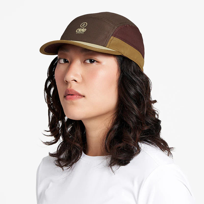 ALZCap SC - C Plus by Ciele in brown and olive with COOLmatic mesh for breathability, low-profile fitted running cap from Canada