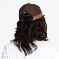 ALZCap SC - C Plus by Ciele in brown, maroon, and tan with COOLmatic mesh for breathability, low profile fitted running cap