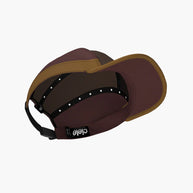 ALZCap SC - C Plus by Ciele in dark brown and mustard with COOLmatic mesh for breathability, lightweight fitted cap for running and outdoor use