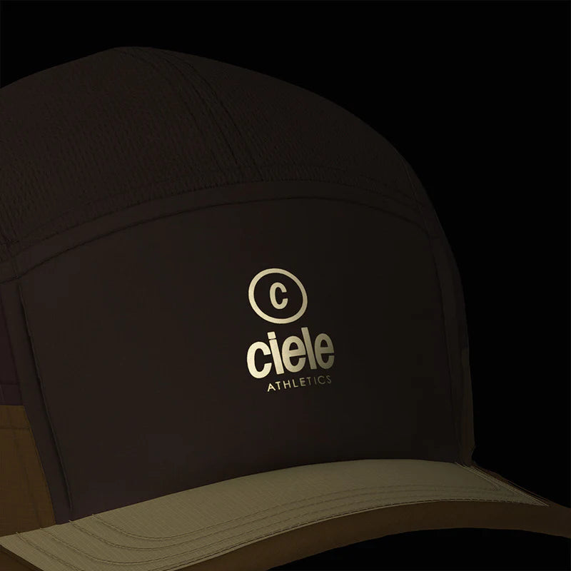 ALZCap SC - C Plus by Ciele in dark brown and tan with COOLmatic mesh, breathable low-profile running cap ideal for outdoor use