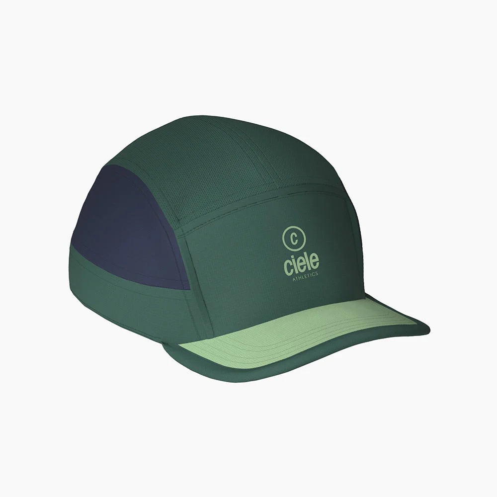 ALZCap SC - C Plus by Ciele in green and navy with COOLmatic mesh for breathability, lightweight headwear ideal for running and outdoor use