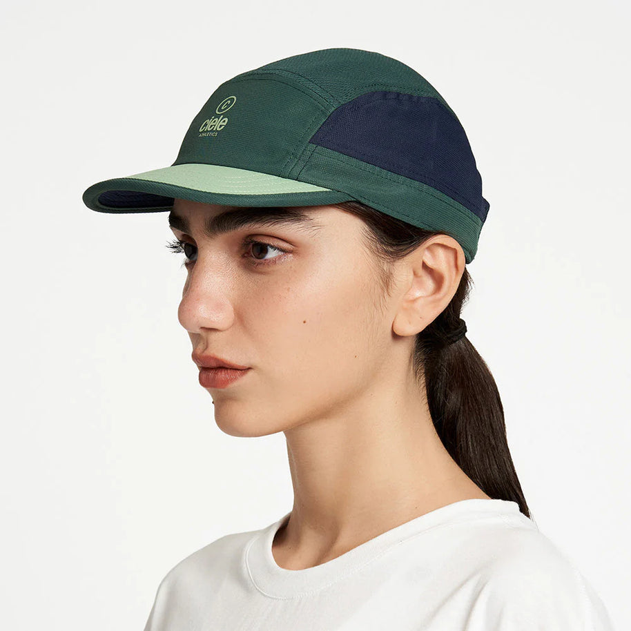 ALZCap SC - C Plus by Ciele in dark green and navy blue lightweight breathable running cap with COOLmatic mesh for fitted low-profile comfort