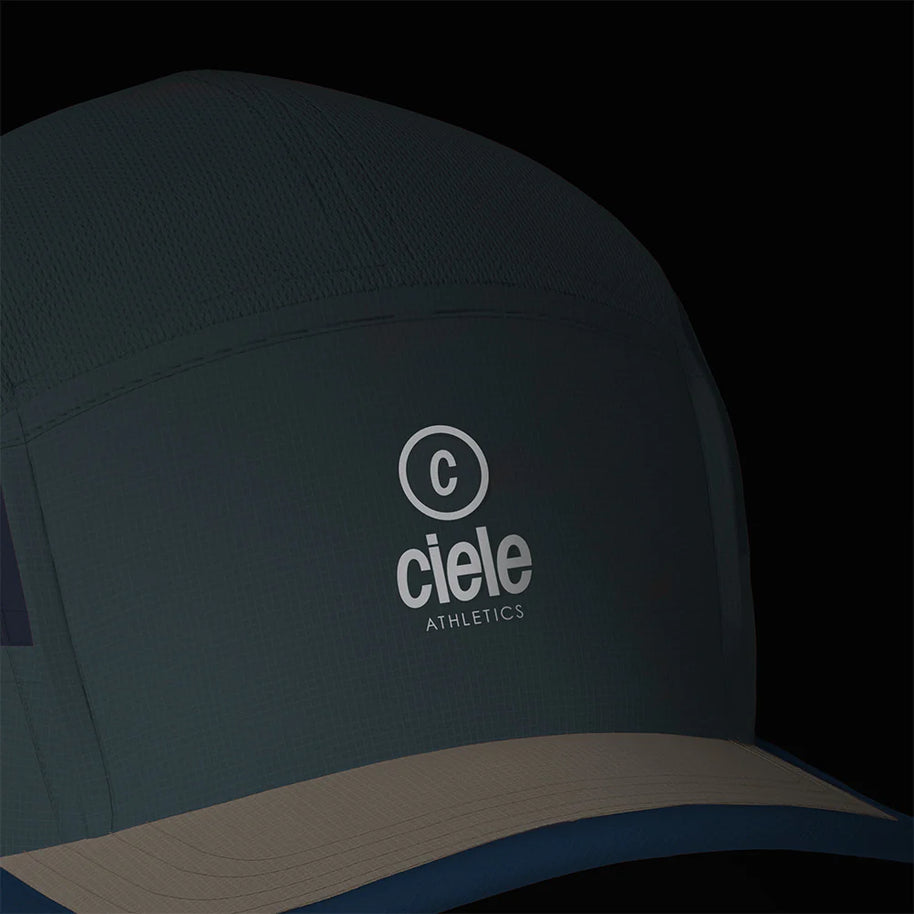 ALZCap SC - C Plus by Ciele in dark blue and beige with COOLmatic mesh, breathable fitted running cap ideal for Canada running store use