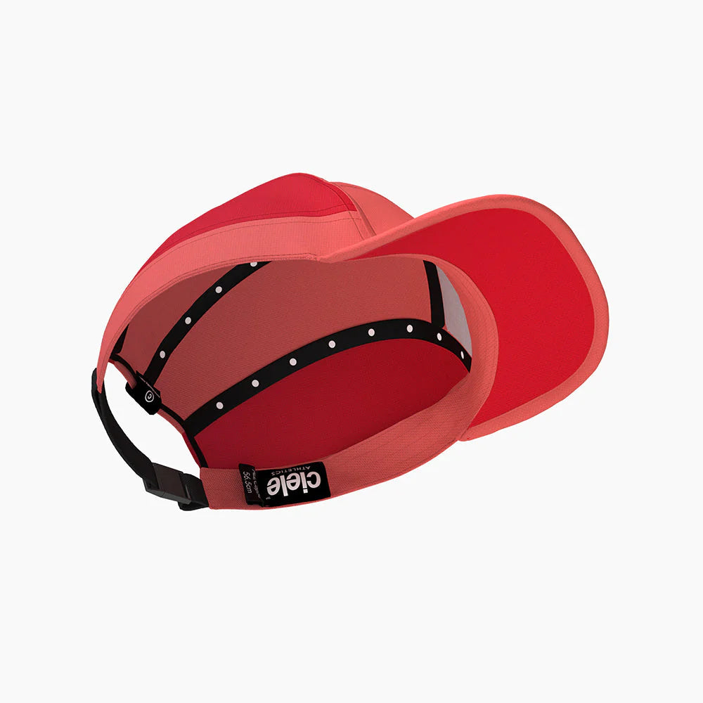 ALZCap SC - C Plus by Ciele in red and coral with COOLmatic mesh for breathability, low profile running cap ideal for outdoor use