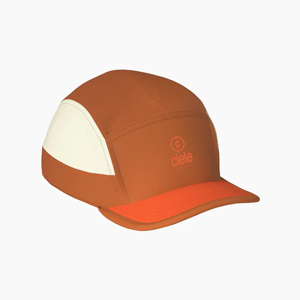 ALZCap SC - C Plus by Ciele in burnt orange and cream with COOLmatic mesh, breathable low-profile running cap ideal for outdoor use