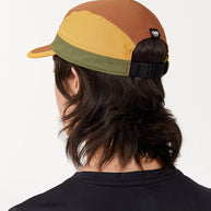 ALZCap SC - C Plus by Ciele in brown, yellow, and green with COOLmatic mesh for breathability, low profile fit, ideal for running and outdoor use