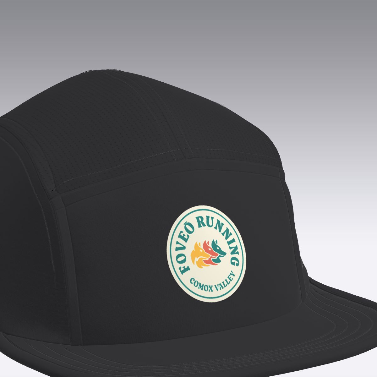 Foveō Running CLB Cap by Ciele Athletics in black, lightweight, reflective, breathable mesh running cap ideal for outdoor use