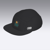 Foveō Running CLB Cap by Ciele Athletics in black, lightweight, reflective, breathable COOLmatic mesh, packable running headwear ideal for outdoor use