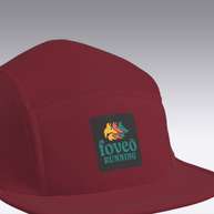 Foveō Running CLB Cap by Ciele Athletics in dark red, lightweight, reflective, breathable mesh, machine washable running cap ideal for outdoor use