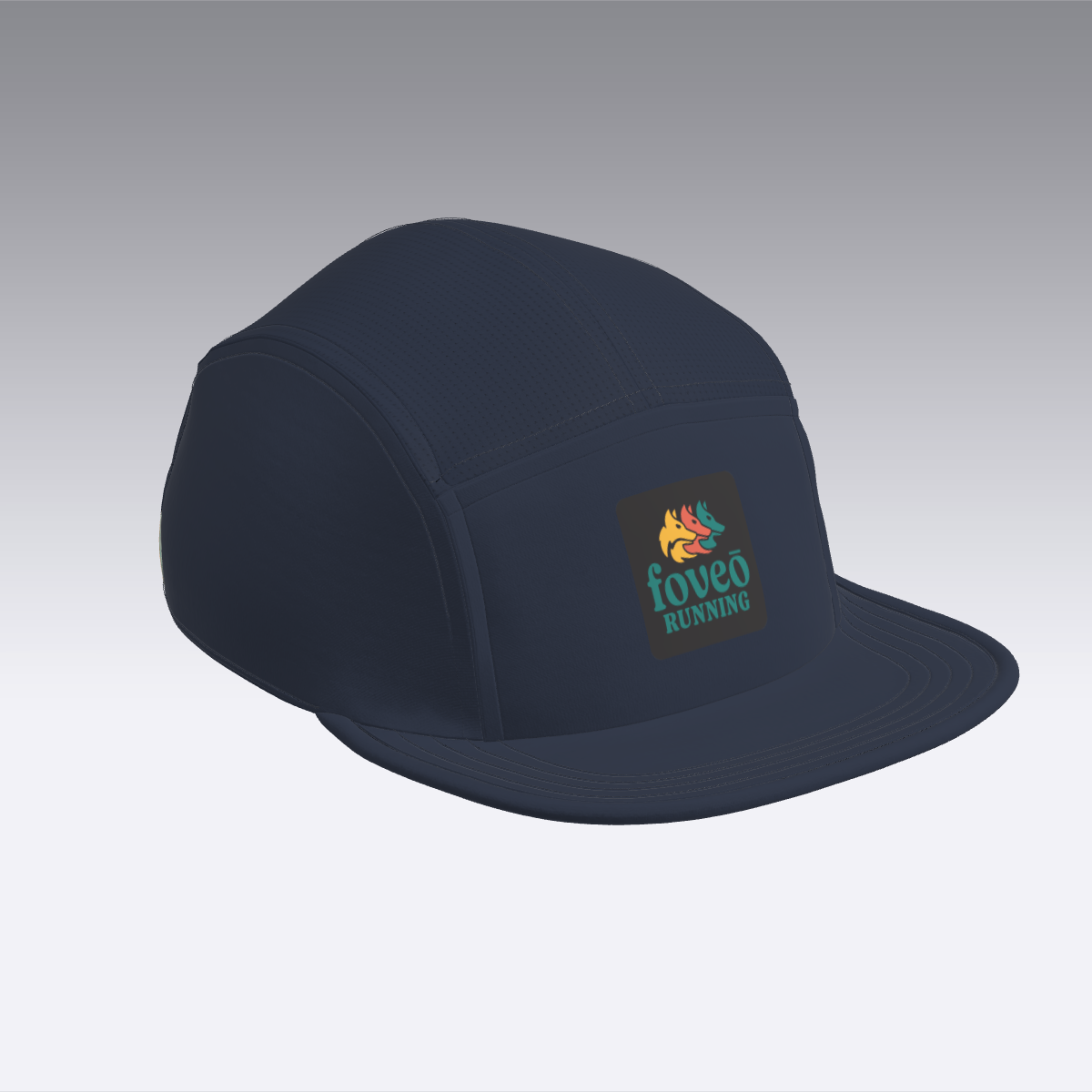 Foveō Running CLB Cap by Ciele Athletics in navy blue, lightweight, reflective, breathable mesh, machine washable running cap ideal for trails and outdoor use