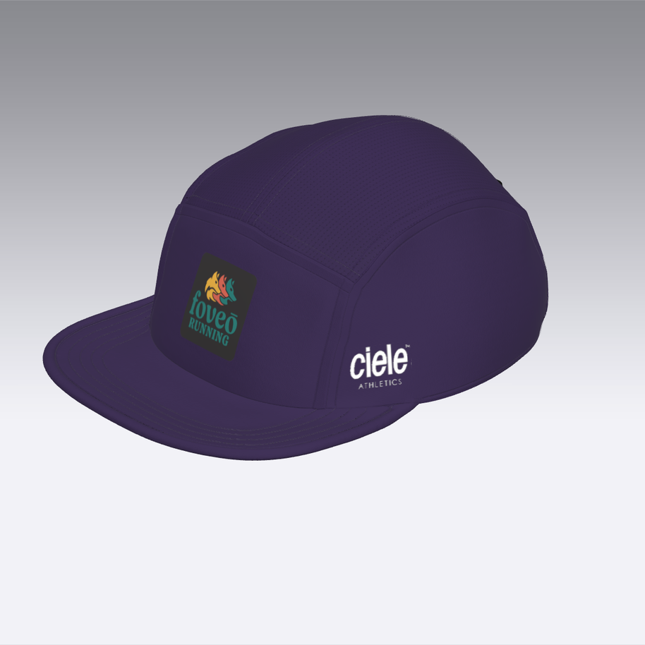 Foveō Running CLB Cap by Ciele Athletics in dark purple, lightweight, reflective, breathable COOLmatic mesh running cap ideal for outdoor use