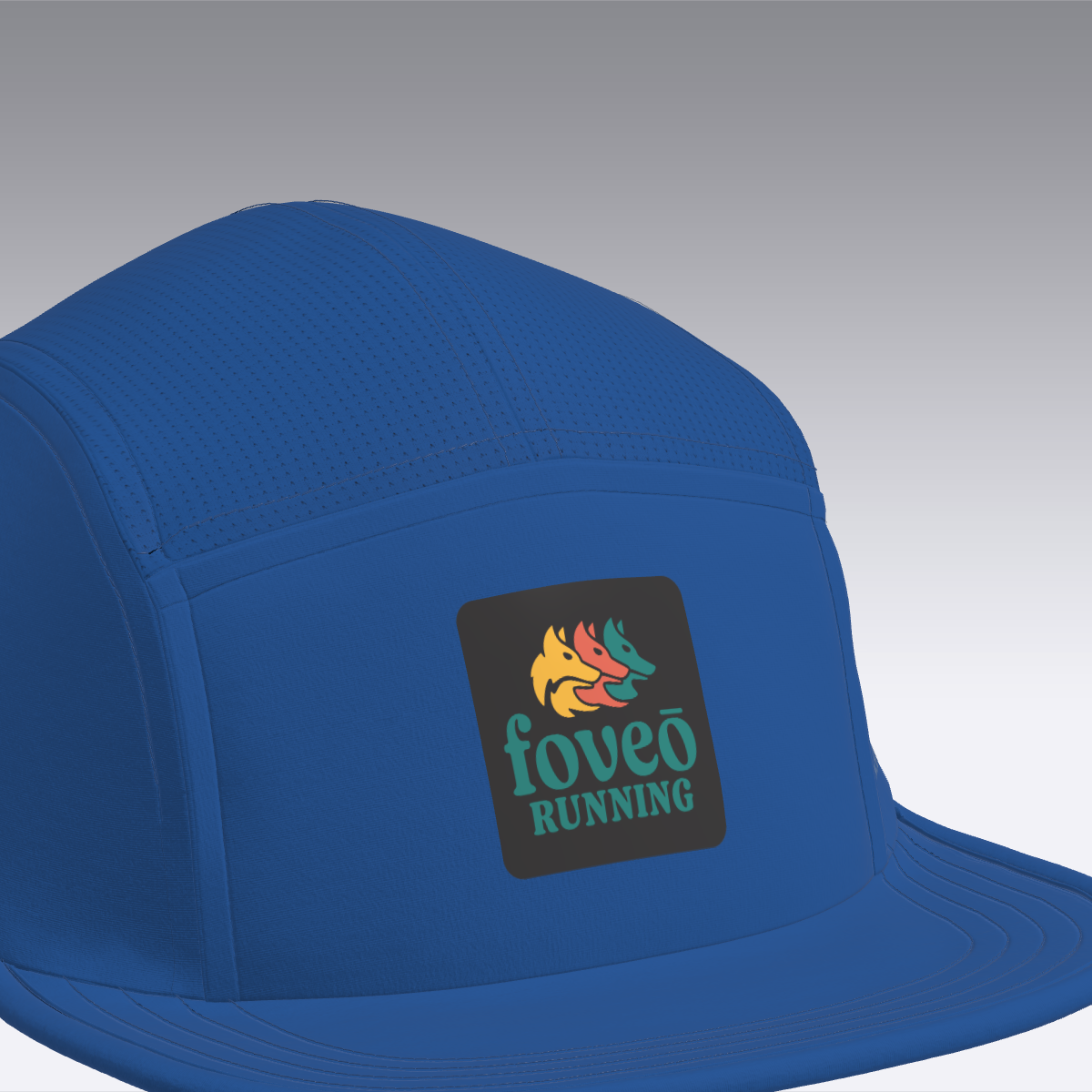 Foveō Running CLB Cap by Ciele Athletics in blue, lightweight, reflective, breathable mesh, packable running cap for outdoor use