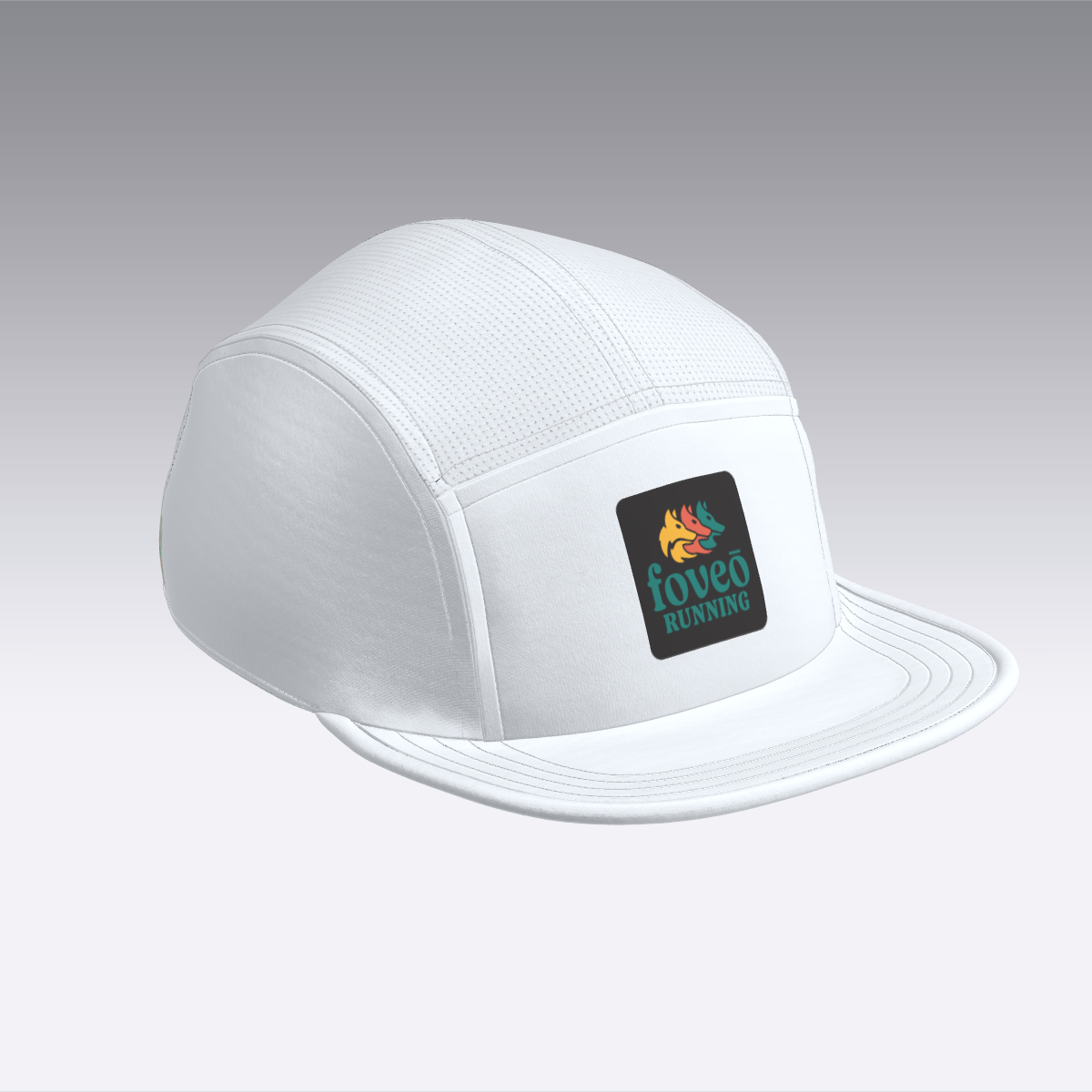 Foveō Running CLB Cap by Ciele Athletics in white with breathable COOLmatic mesh, lightweight, reflective, packable running headwear from Canada