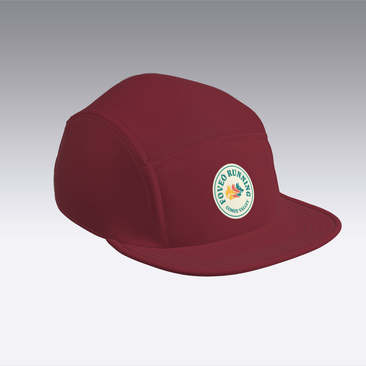 Foveō Running CLB Cap by Ciele Athletics in dark red with COOLmatic mesh, lightweight, reflective, packable, breathable running cap ideal for outdoor use