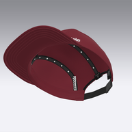Foveō Running CLB Cap by Ciele Athletics in maroon, lightweight, reflective, breathable COOLmatic mesh, machine washable running headwear