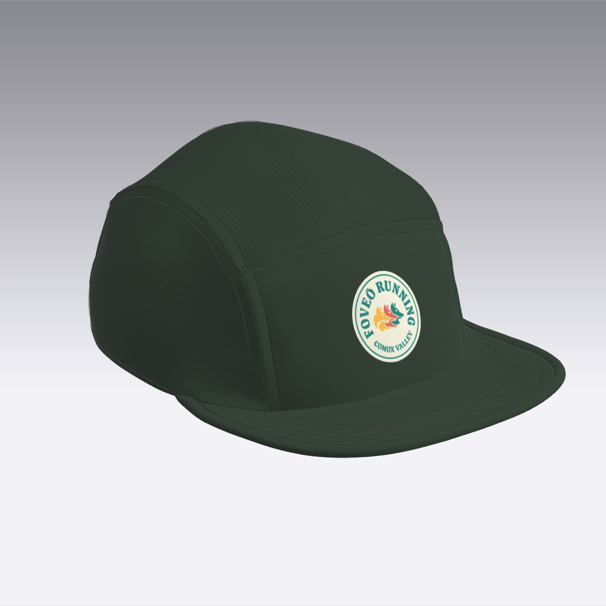 Foveō Running CLB Cap by Ciele Athletics in dark green, lightweight breathable running cap with reflective and packable COOLmatic mesh for outdoor use
