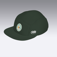 Foveō Running CLB Cap by Ciele Athletics in dark green, lightweight, reflective, breathable mesh cap for running and outdoor use