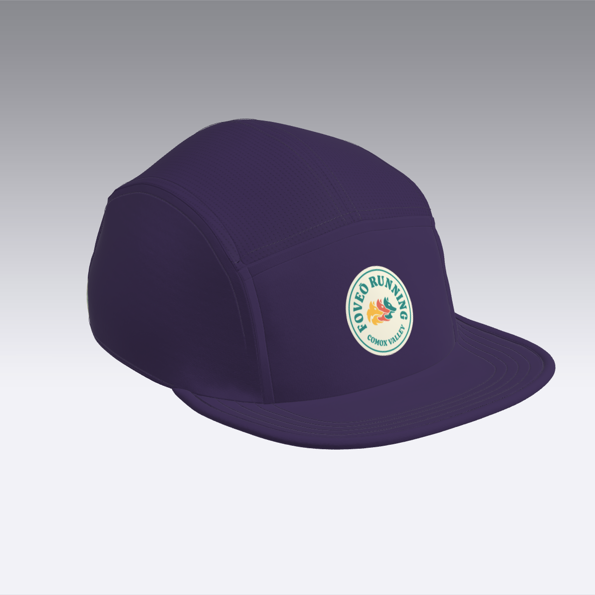 Foveō Running CLB Cap by Ciele Athletics in dark purple with COOLmatic mesh, lightweight, reflective, washable cap for running and outdoor use