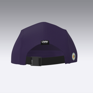 Foveō Running CLB Cap by Ciele Athletics in dark purple with adjustable strap, lightweight, reflective, breathable COOLmatic mesh for running