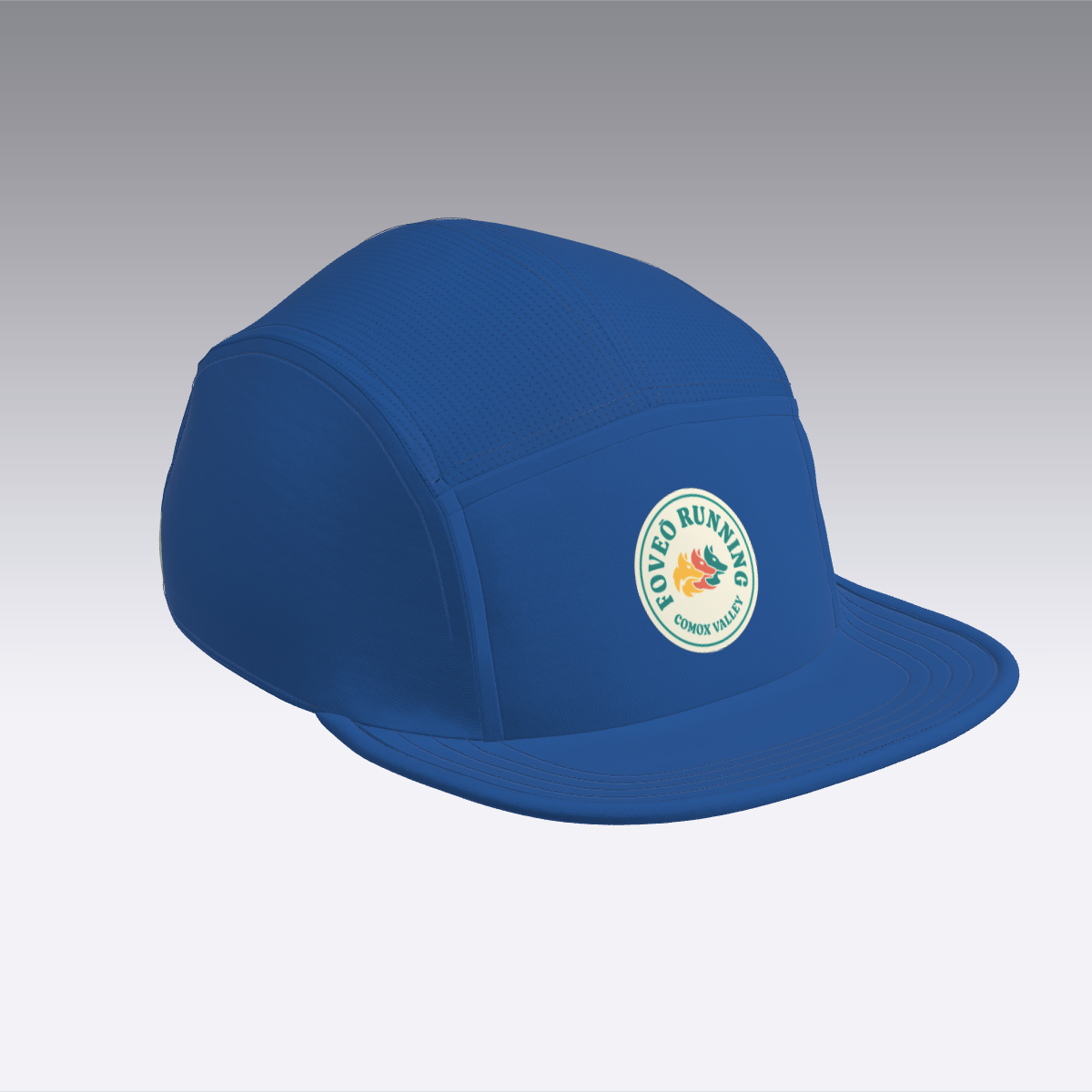 Foveō Running CLB Cap by Ciele Athletics in blue with COOLmatic mesh, lightweight, reflective, machine washable running cap for outdoor use