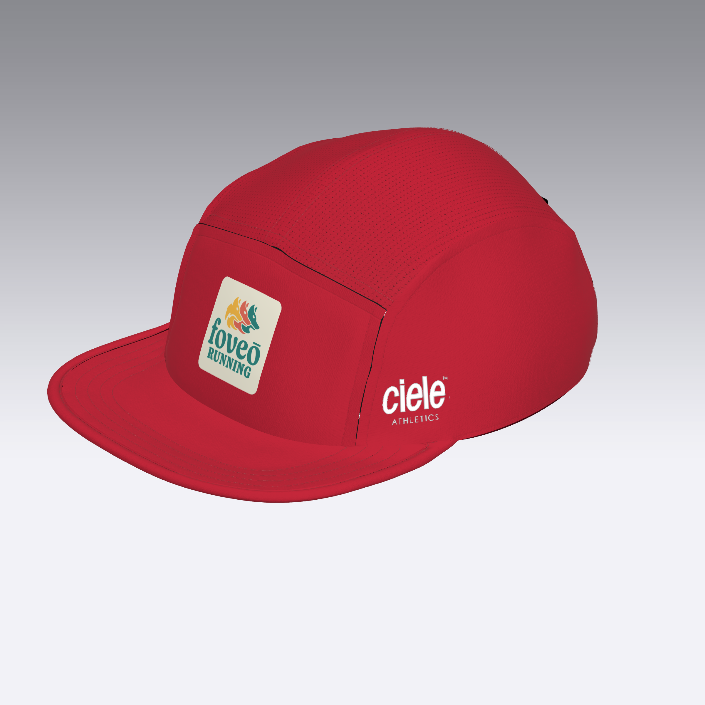 Foveō Running CLB Cap by Ciele Athletics in red, lightweight, breathable mesh, reflective, machine washable cap for running and outdoor use