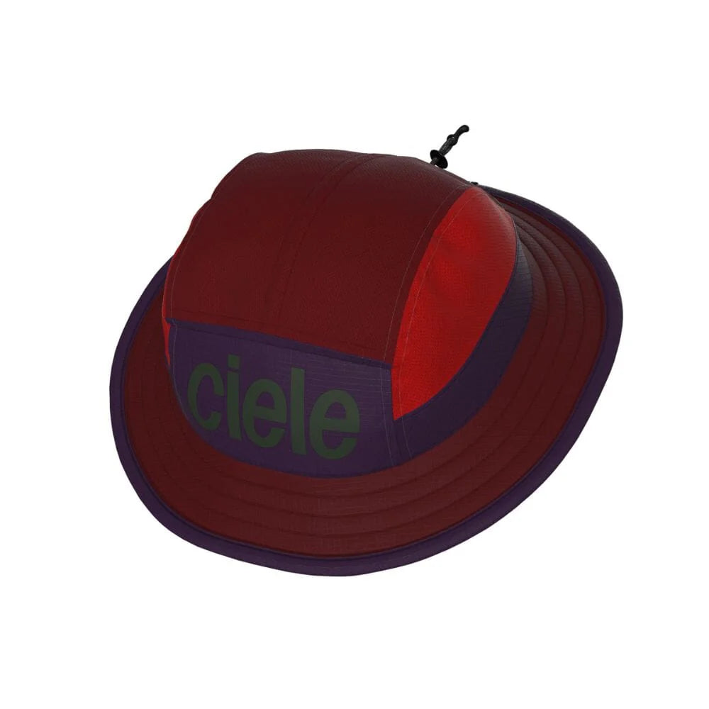 BKTHat - Standard by Ciele in red and purple, lightweight bucket hat with 360-degree sun protection ideal for running and outdoor use
