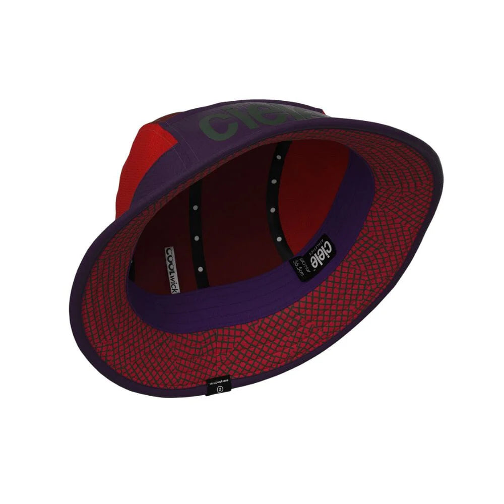 BKTHat - Standard by Ciele in red and purple bucket hat with full coverage and performance features for sunny day running in Canada