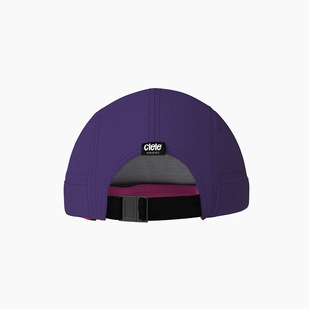 FSTCap 2 - Run Mountains SM by Ciele in purple and black, running cap with low profile and cycling brim for outdoor use