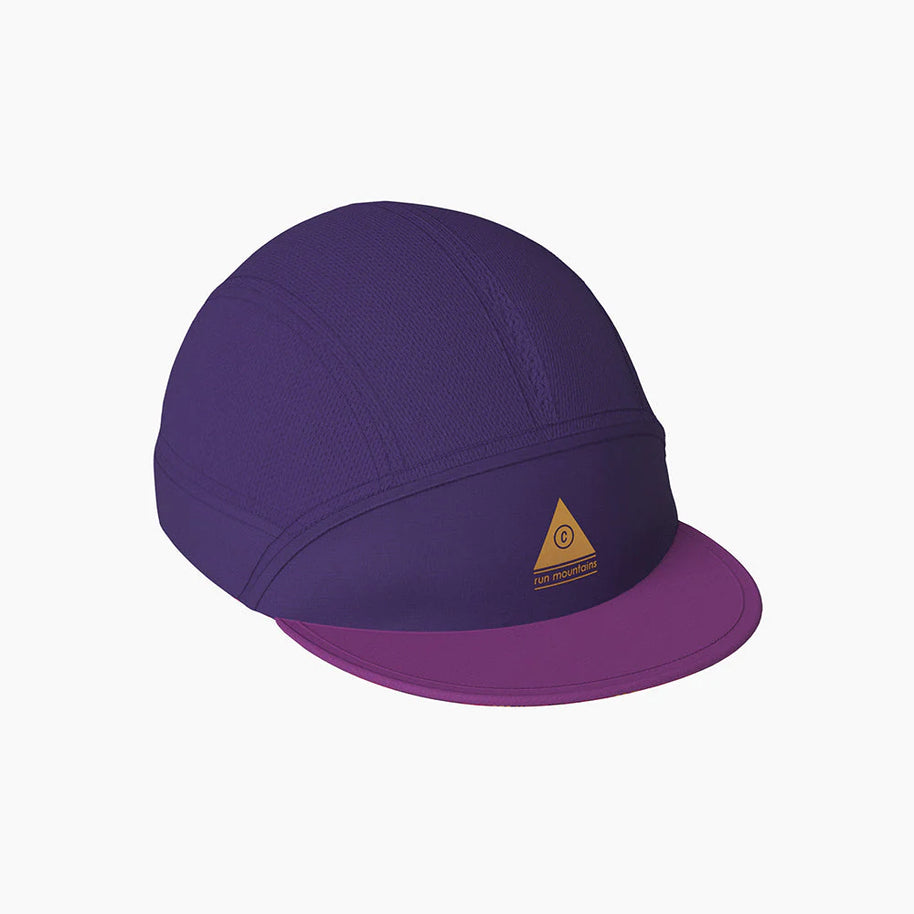 FSTCap 2 - Run Mountains SM by Ciele in purple with cycling-inspired brim, low profile running hat ideal for outdoor activity in Canada