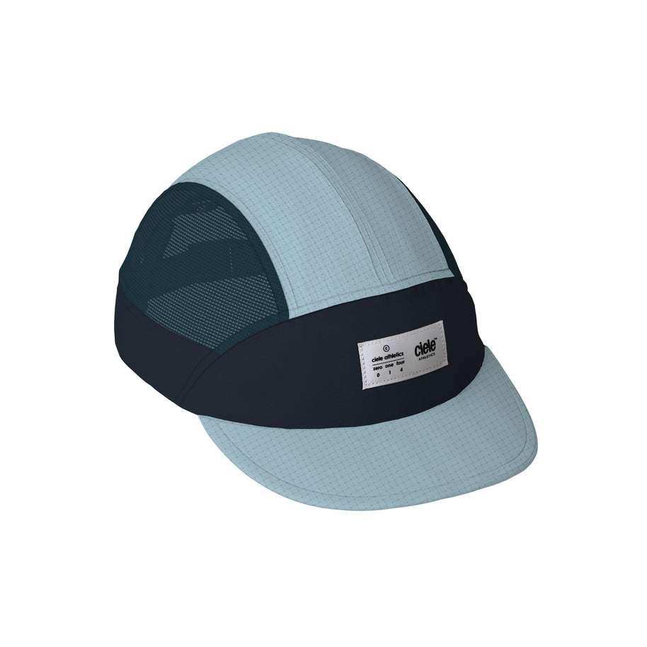 FSTCap SC - ZOF by Ciele in light blue and black with cycling-inspired brim, low profile, lightweight headwear for running and outdoor use