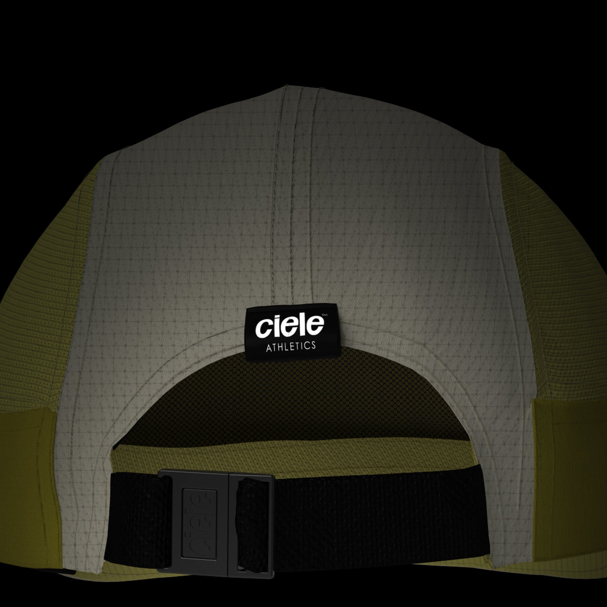 FSTCap SC - ZOF by Ciele in olive green and light grey, low profile cycling-inspired brim cap for running and outdoor use