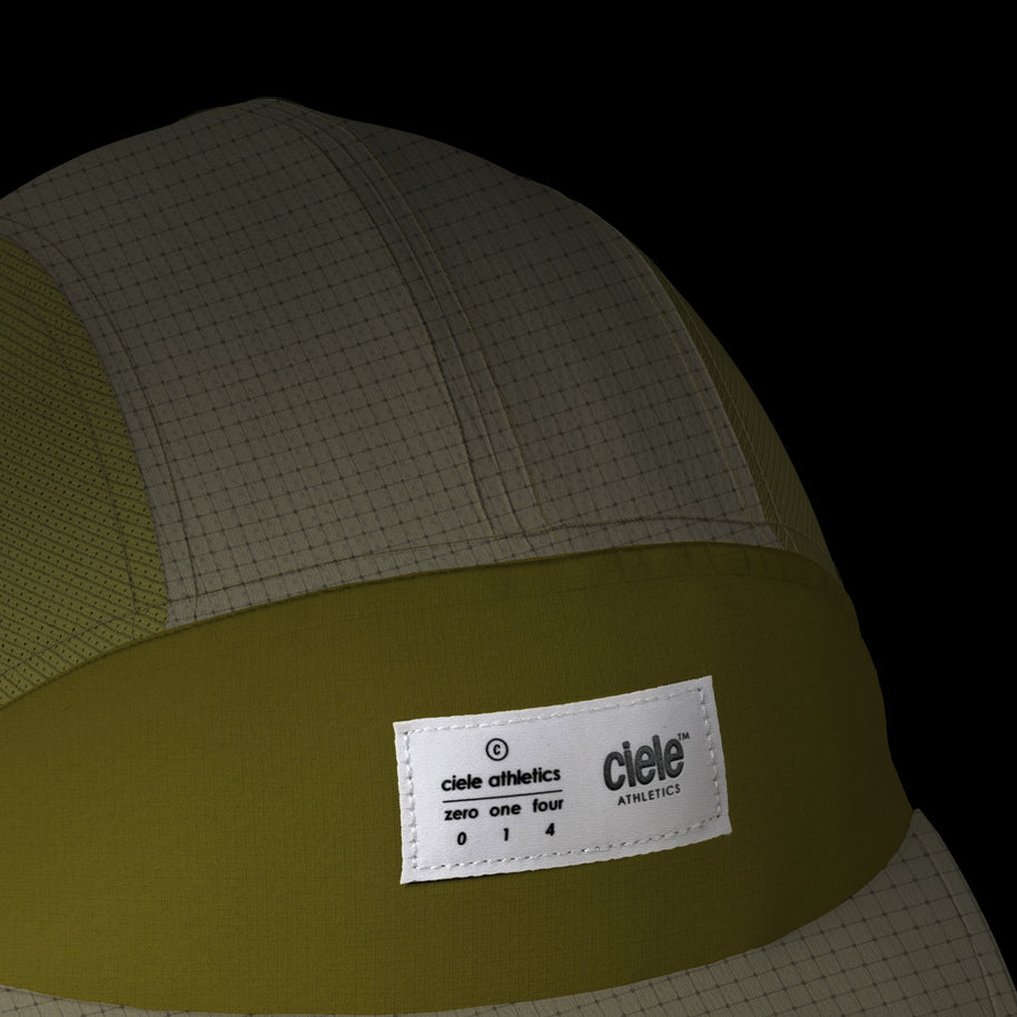 FSTCap SC - ZOF by Ciele in olive and beige with cycling-inspired brim, low profile headwear for running and outdoor use in Canada