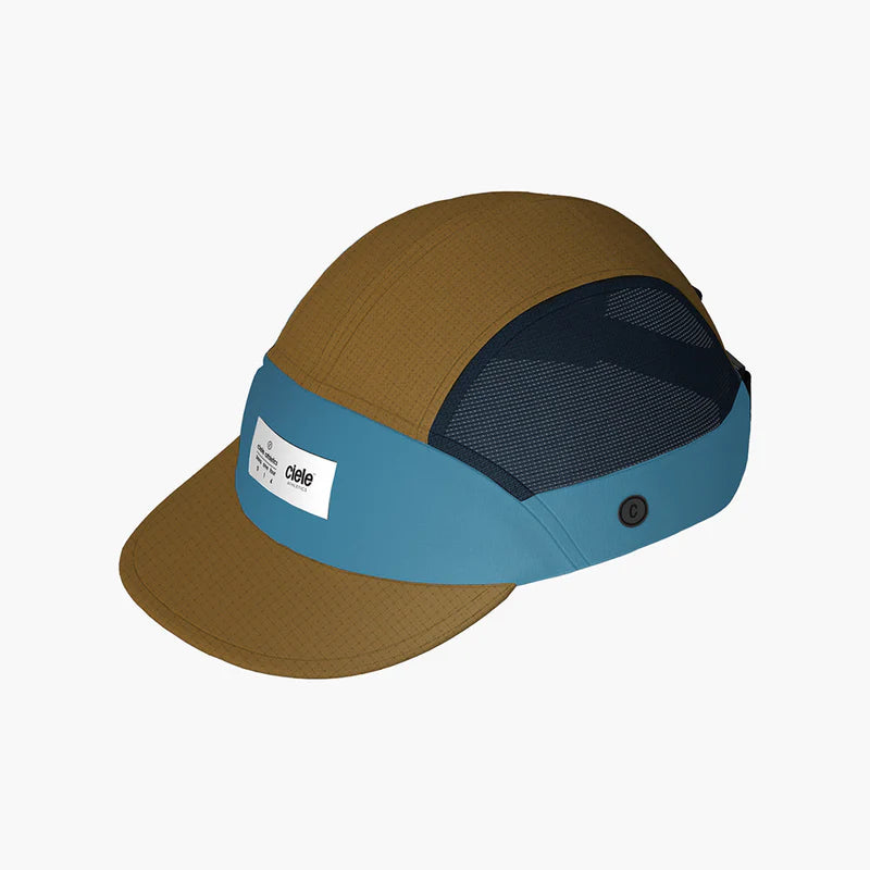 FSTCap SC - ZOF by Ciele in brown and blue with mesh panels, low profile cycling-inspired brim, lightweight headwear for running and outdoor use